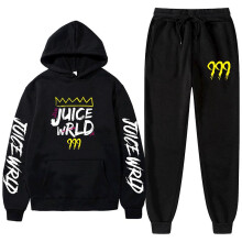 (M, black) New Juice World Hoodie Suit Sweatshirt + Jogging Pants Juice Wrld Juice Wrld Juice Wrld Trap Rap Rainbow Tomography Juice Wrld