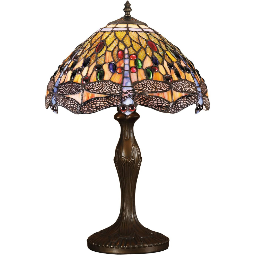 (Multicolour) BELOFAY Tiffany Lamps, Stained Glass Handmade Tiffany Vintage Bedside Table Lamps