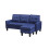 Corner Sofa Fabric Sectional Sofa with Ottoman L-shaped Blue Sofa Couch Reversible 3-Seater 5