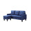 Corner Sofa Fabric Sectional Sofa with Ottoman L-shaped Blue Sofa Couch Reversible 3-Seater 6