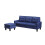 Corner Sofa Fabric Sectional Sofa with Ottoman L-shaped Blue Sofa Couch Reversible 3-Seater 3