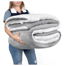 (King Sherpa Blanket Throw) Silver Blankets Reversible Sherpa Throw Blanket UK