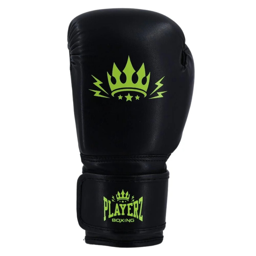 (Black/Neon, 8oz) Playerz Element Kids Boxing Gloves