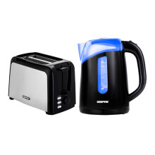 Geepas 2 Slice Bread Toaster & 1.7L Illuminating Electric Kettle Set