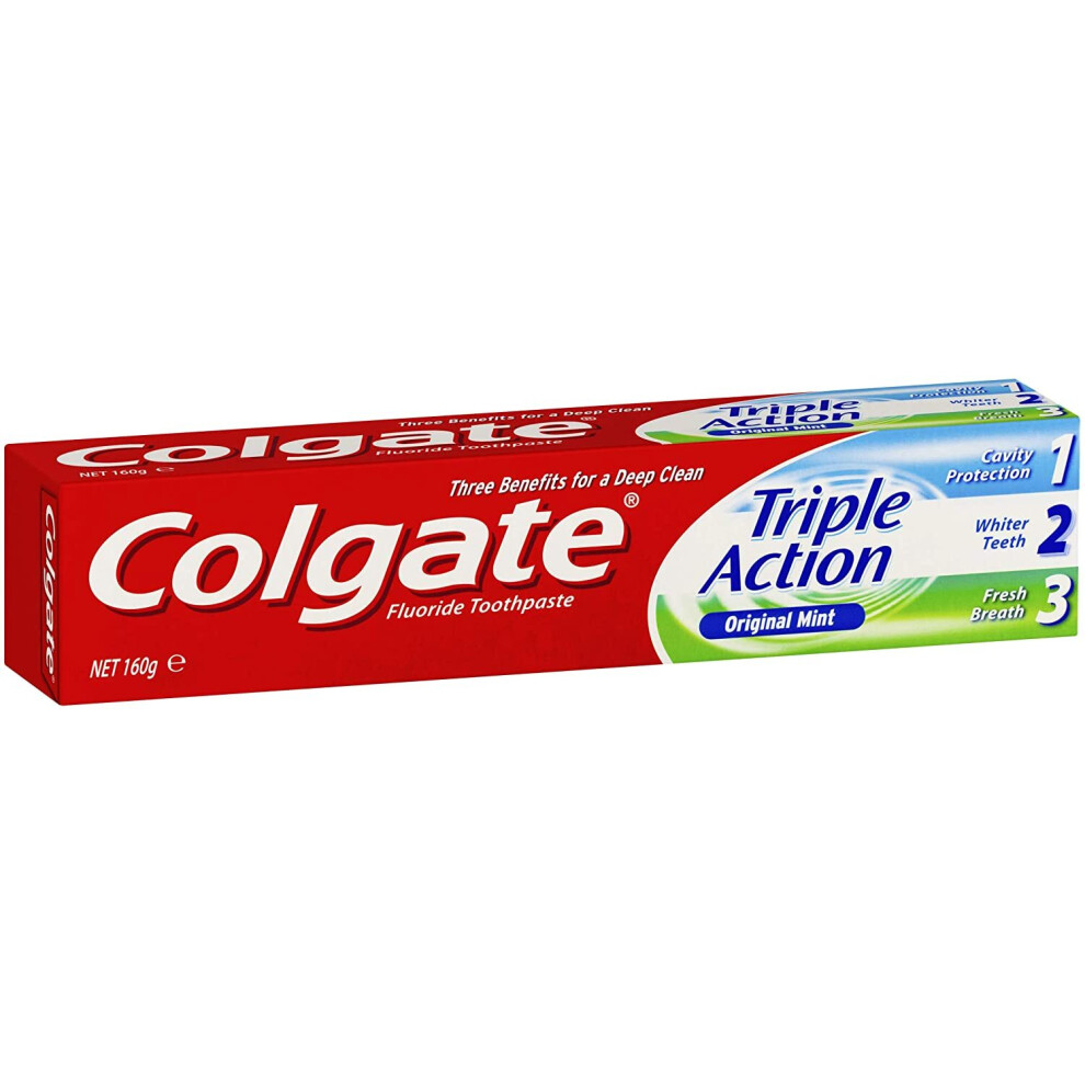 Colgate Triple Action Cavity Protection Whitening Toothpaste Original 160g