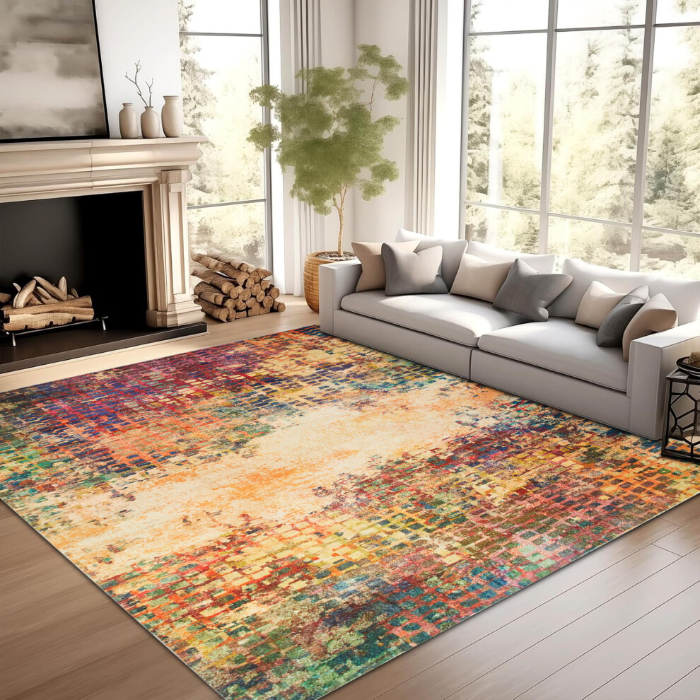 Oxford Homeware (160 X 230 Cm, Vibrant) Luxury Nonslip Rugs Traditional Livingroom Bedroom Carpets & Doormats Multicoloured