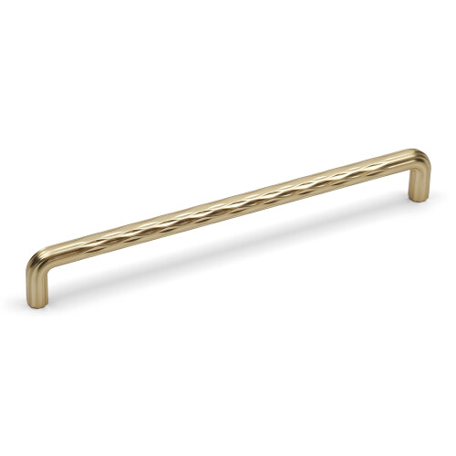 (192mm Handle	) Brass Gold Cupboard Handles Grooved 128mm & 192mm