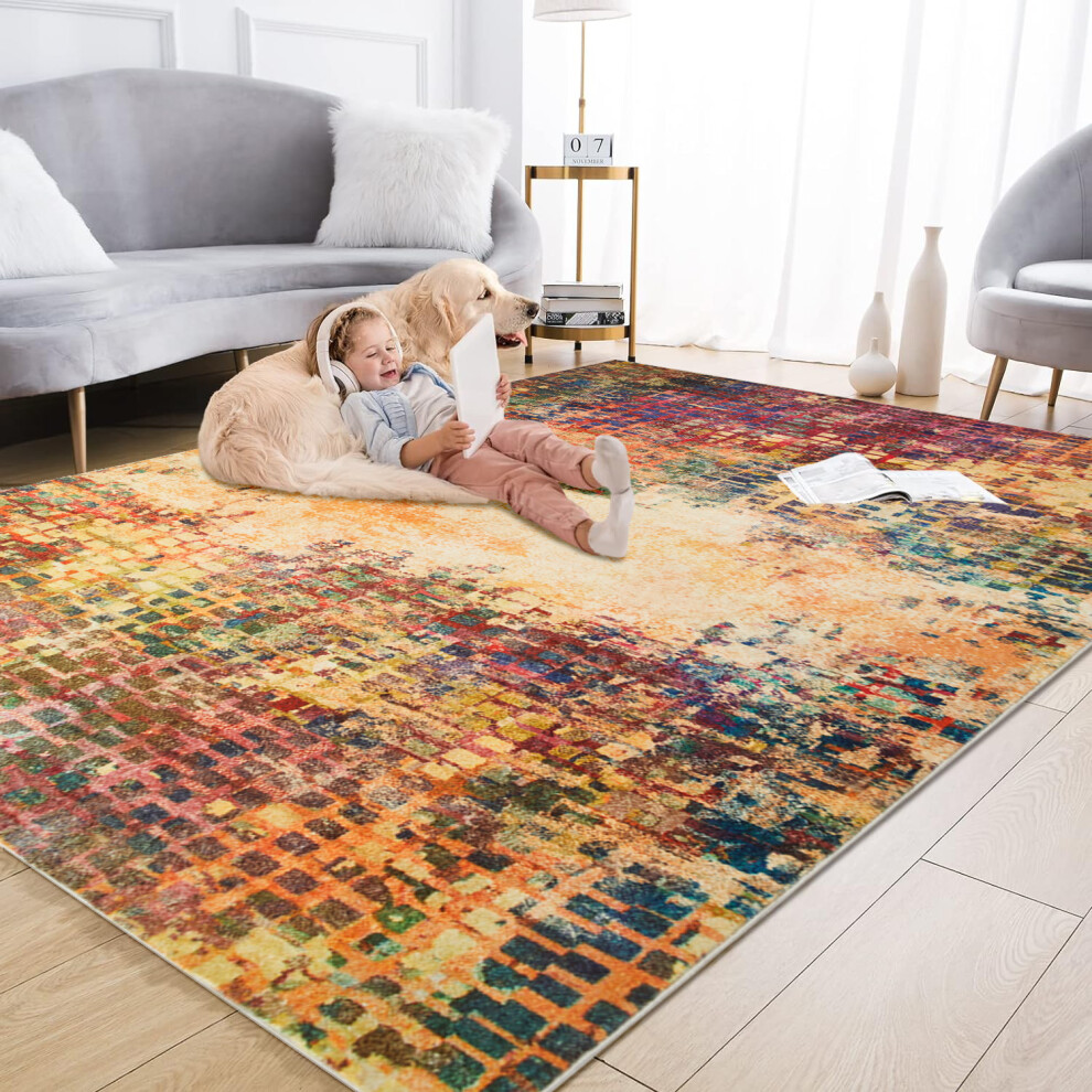 Oxford Homeware (200 X 290 Cm, Vibrant) Luxury Nonslip Rugs Traditional Livingroom Bedroom Carpets & Doormats Multicoloured