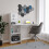 URBN Living (White/Grey) 4 Tier Computer Desk Workstation Shelves Home Office Study Writing Table 1