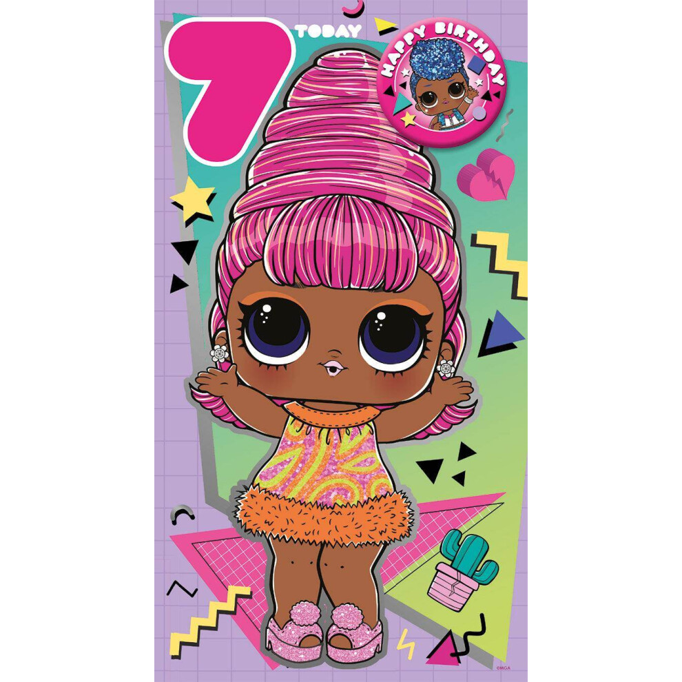 L.o.l. Surprise! Lol Surprise Age 7 Birthday Card