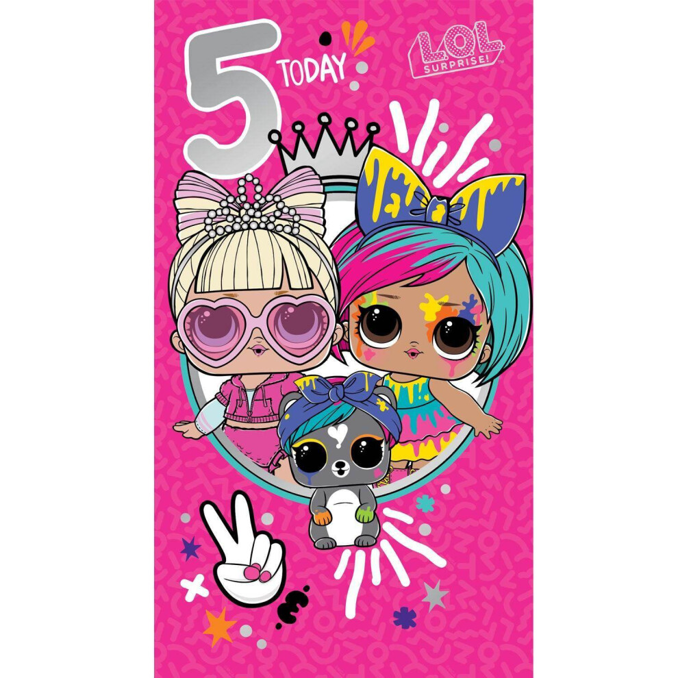 L.o.l. Surprise! Lol Surprise Age 5 Birthday Card