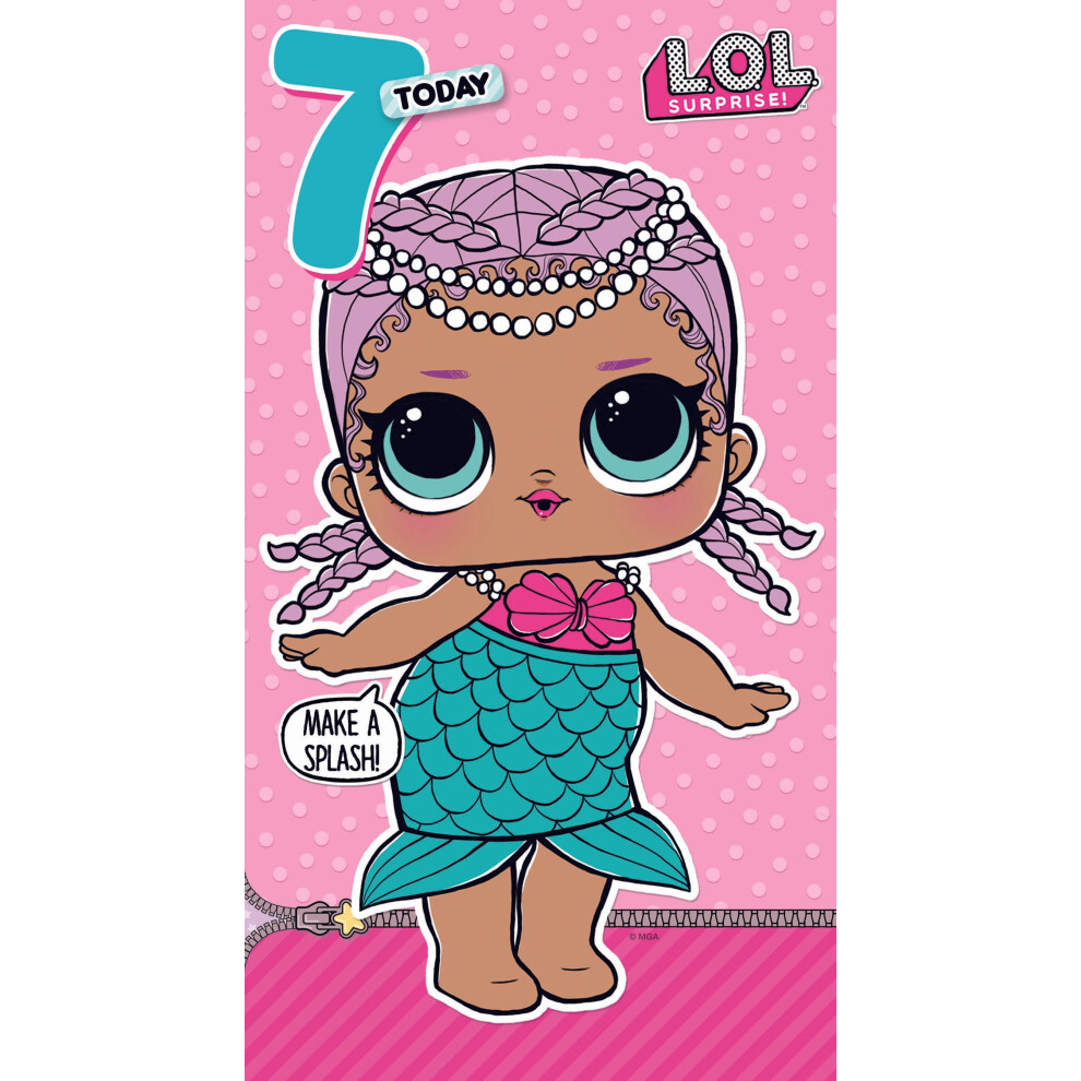 L.o.l. Surprise! Lol Surprise Age 7 Birthday Card