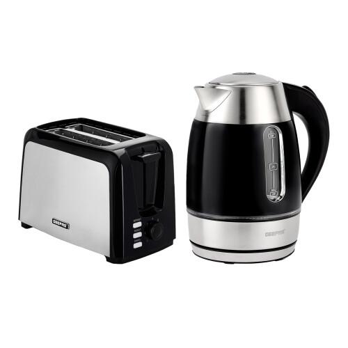GEEPAS Geepas 2 Slice Bread Toaster & 1.7L Illuminating Electric Kettle Set
