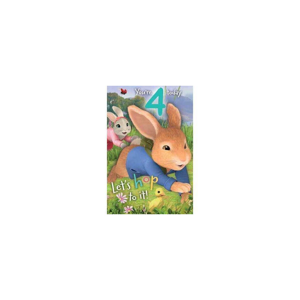 Peter Rabbit Age 4 Birthday Card