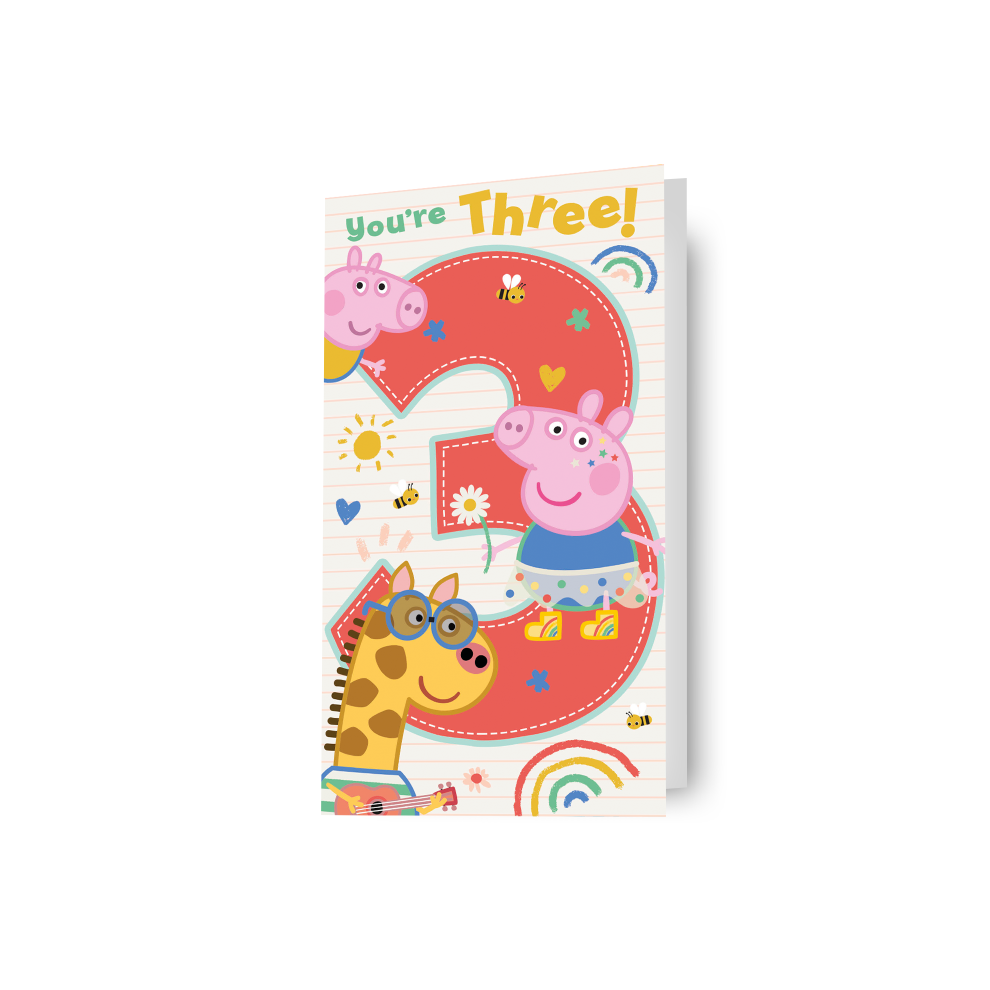 Peppa Pig Age 3 Birthday Card