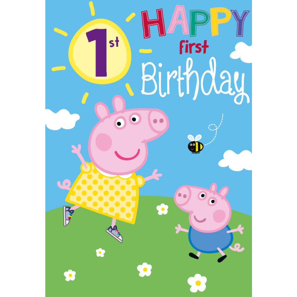 Peppa Pig Age 1 Birthday Card