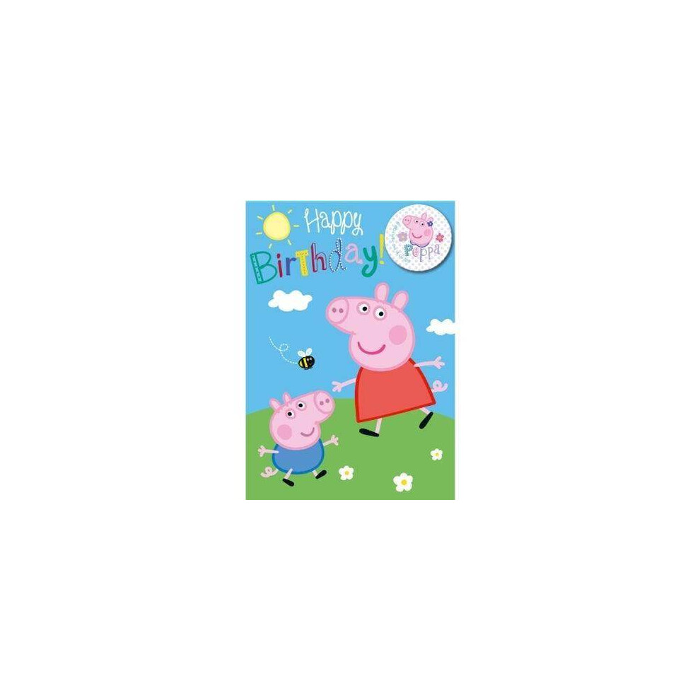 Peppa Pig Happy Birthday Card & Badge