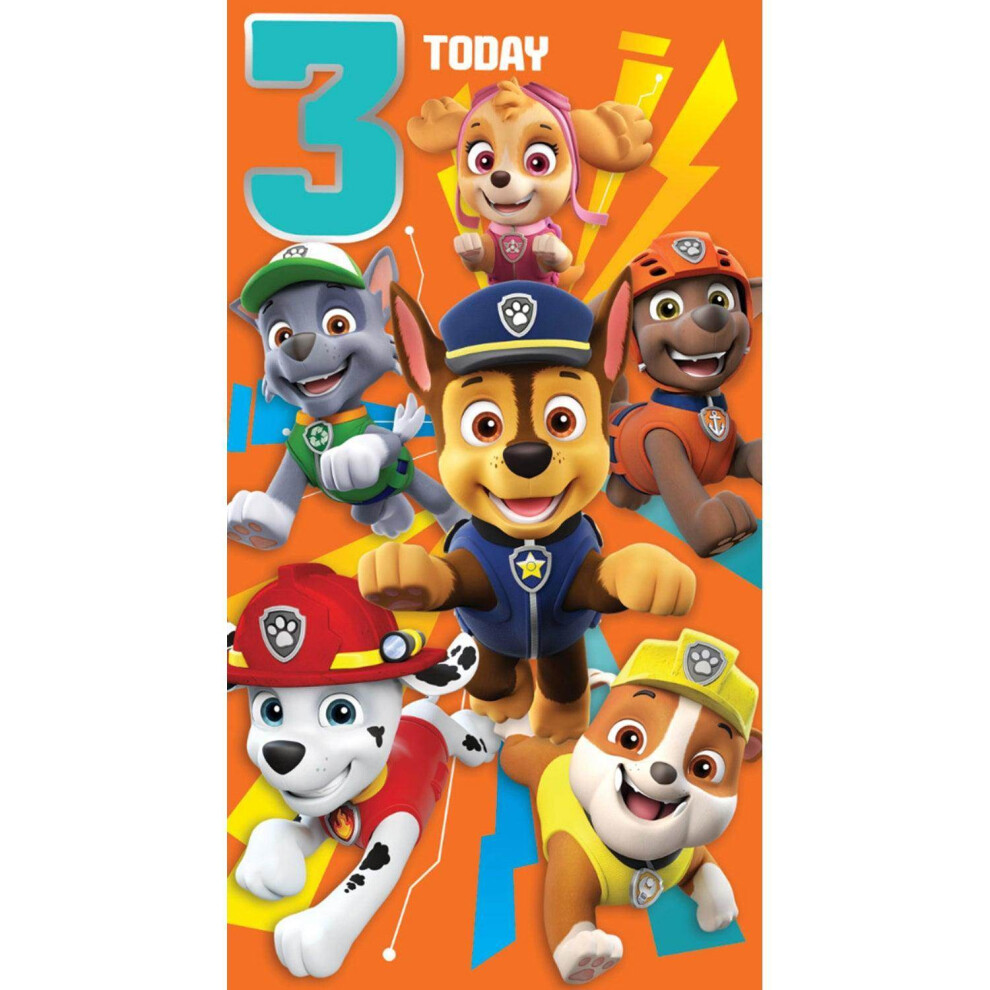 Paw Patrol Age 3 Birthday Card