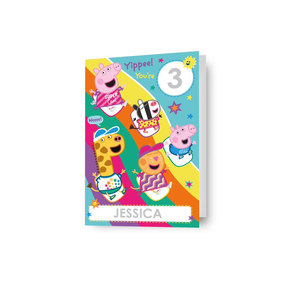 Peppa Pig Personalised Birthday Card With Sticker Sheet