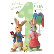 Peter Rabbit Age 1 Birthday Card