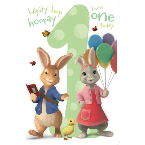 Peter Rabbit Age 1 Birthday Card