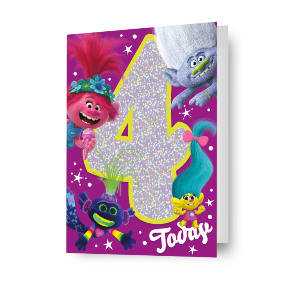 Trolls Age 4 Birthday Card