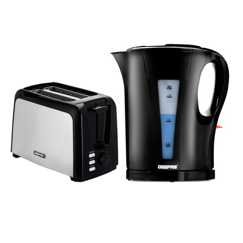 GEEPAS Geepas 2 Slice Bread Toaster & 1.7L Electric Kettle Kitchen Combo Set