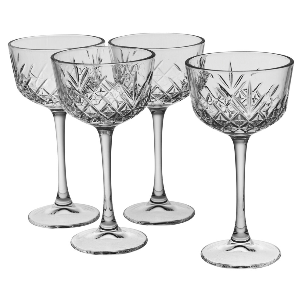 (Set of 4) 160ml Timeless Cut Crystal Cocktail Goblets Sets Traditional Glasses