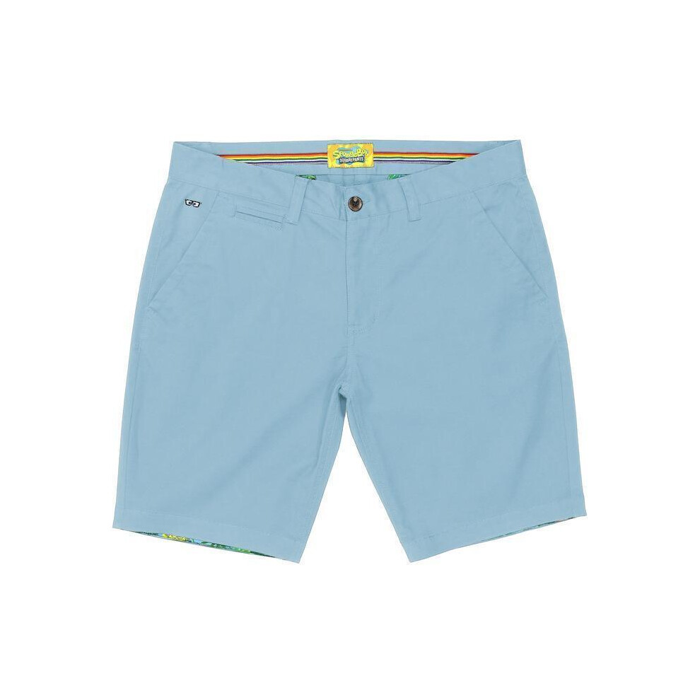 (38) Spongebob Squarepants Mens Summer Shorts Cotton - Light Blue