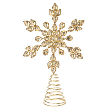 (Design 3 - Gold) Christmas Tree Topper Snowflake Gold Silver Sparkle Stone Xmas Treetop Ornaments