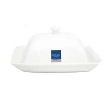 White Porcelain Butter Dish With Lid Cover Butter Storage Serving Tray Container