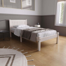 White Wood Single Bed and Mattress Bundle Rio Air Sleepsoul 90cm 3ft