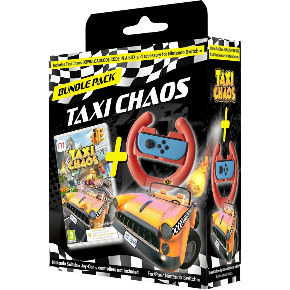 Taxi Chaos Bundle (Includes Steering Wheel) Switch Game 8720256139966