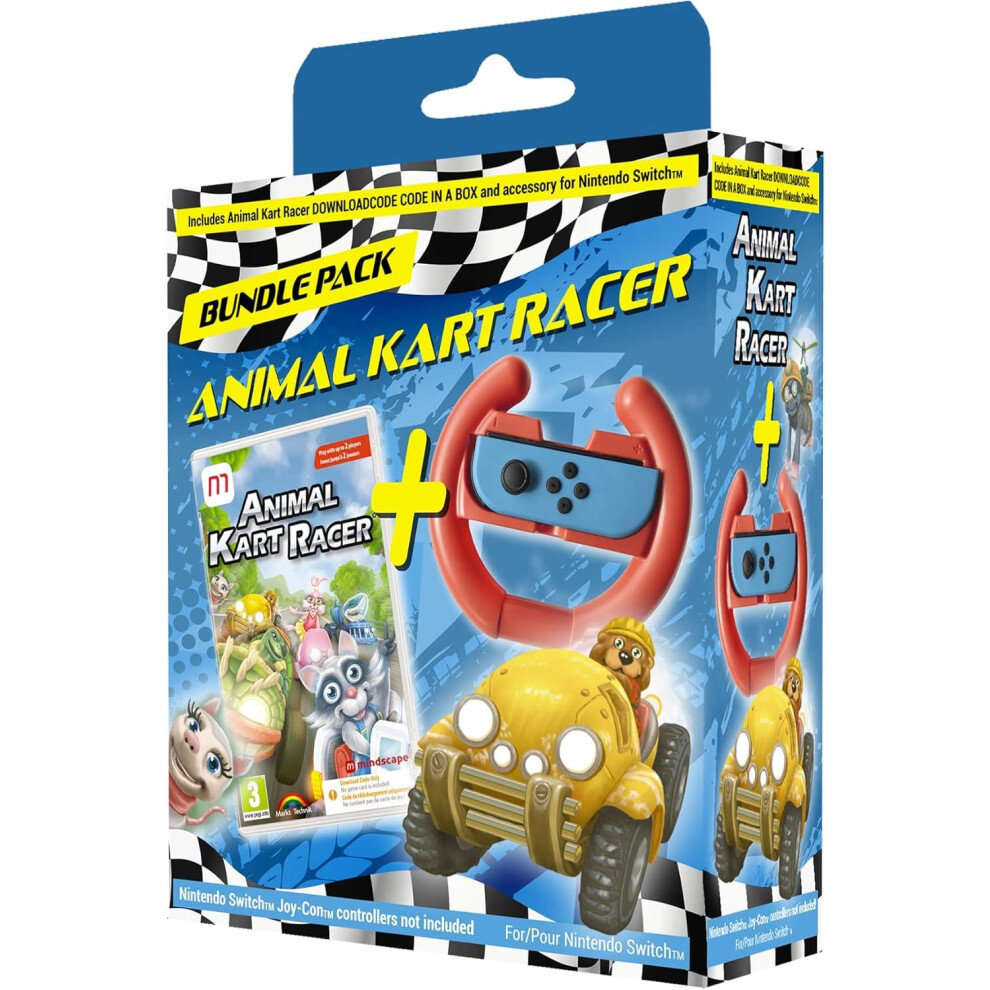 Animal Kart Racer Bundle (Includes Steering Wheel) Switch Game-image-OPC-PFPVV7C-NEW