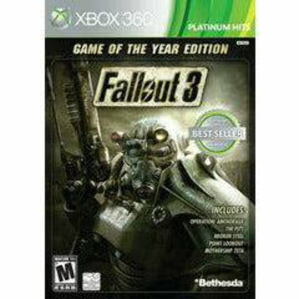 Fallout 3 Game Of The Year Edition Xbox 360 Game (Platinum Hits) 093155129672