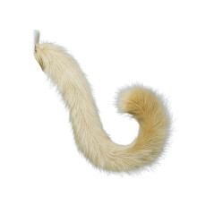 (Beige) Faux Fur Cat Fox Costume Tail Halloween Christmas Party Costume 80cm