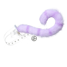 (Purple) Faux Fur Cat Tiger Dog Tail for Halloween Christmas Party Costume