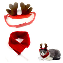 (s) Christmas Pet Scarf Hat Cat Dog Headwear Scarf Pet Hair Band Scarf Christmas Costume