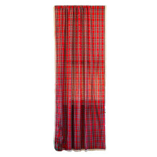 (red) Cotton and linen ground cloth Christmas decorations gingham curtains