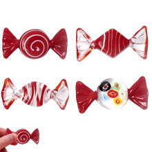 (style3) 4pcs Handmade Vintage Glass Sweets Glass Candy Ornaments for Home Party Wedding Xmas Festival Decorations Gift