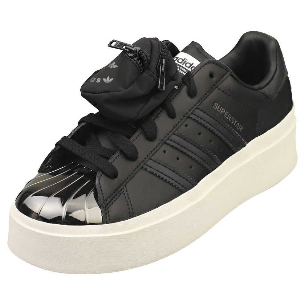 (6.5) adidas Superstar Bonega Womens Platform Trainers in Black White