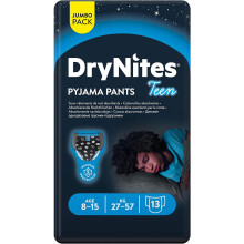 Huggies DryNites, Boys Pyjama Pants, Sizes 8-13 Years (52 Pants) Discrete Night Time Pants Maximum Protection to Manage Child and Teen Bed Wetting