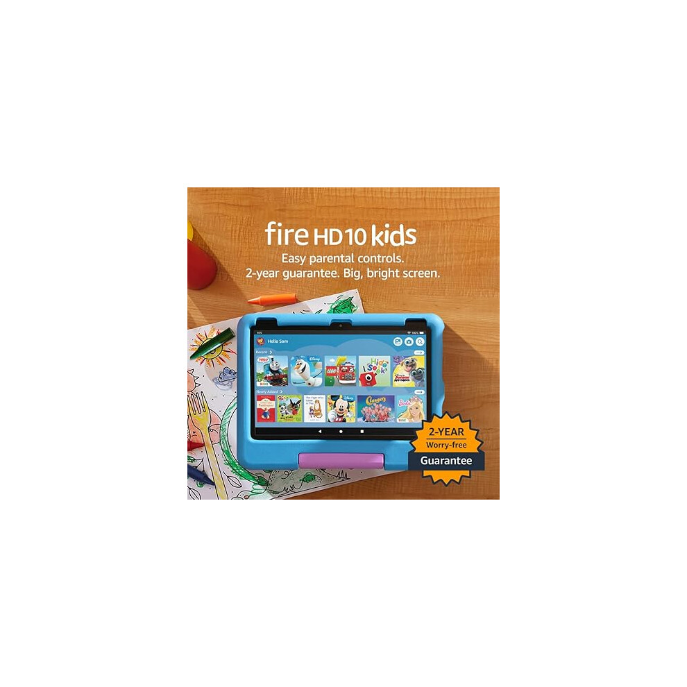 Amazon Fire HD 10 Kids tablet  ages 3 to 7 2023 release, 32 GB, Blue