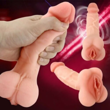 Realistic Silicone Male Masturbator & Women's Dildo - Waterproof, Body-Safe, Compact & Multi-Purpose for Couples