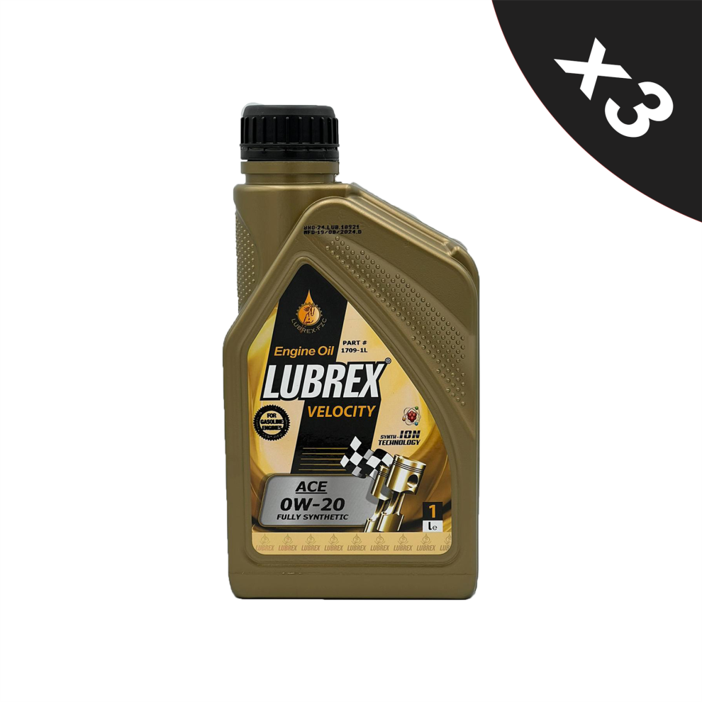 Lubrex 0W-20 Fully Synthetic Engine Oil Ilsac Gf-6A Dexos1 Gen2 - 3X1l 5056820522715