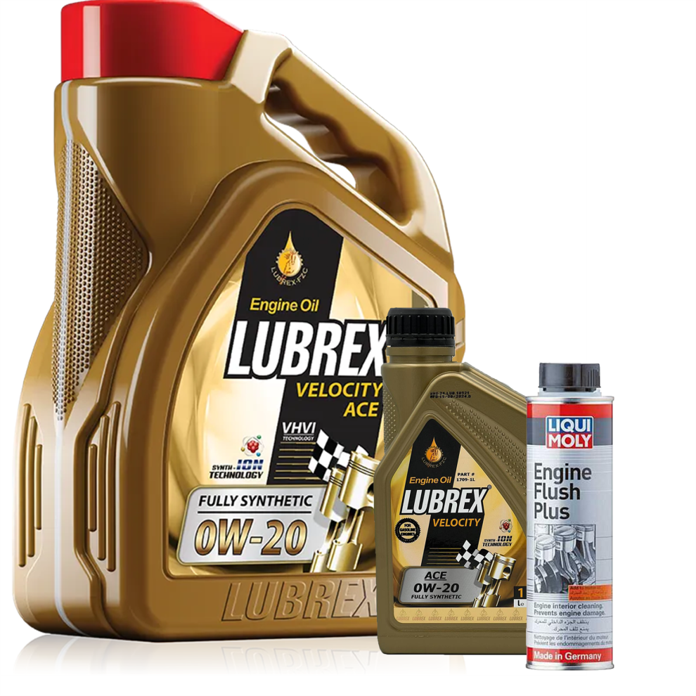 Lubrex 0W-20 Fully Synthetic Engine Oil Ilsac Gf-6A 6L + Engine Flush 5056820523064