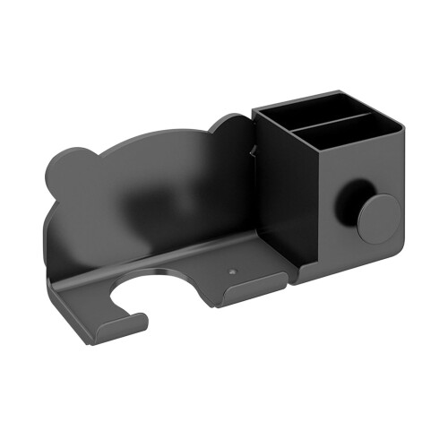 Hairdressing Tool Storage Box, Black, With Wall Mount And Storage Box, No Drilling Required, Rust-Proof And Waterproof