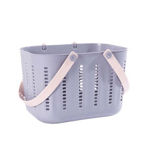 Portable Shower Storage Basket Organizer, Hollow Storage Basket With Handle For Toiletry Tools, Bathroom, Cleaning Supplies, Purple