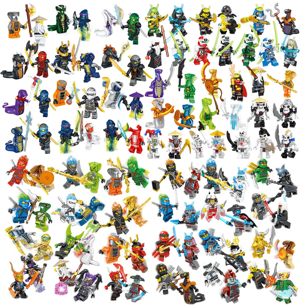 (104pcs-A) Ninja Skeletons Anaconda Tribe MiniFigures Toys Fit Lego Kids Gift