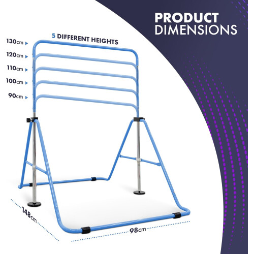 KAYMAN Foldable Gymnastics Horizontal Bar with Hand Protection Wrap, Teal 2